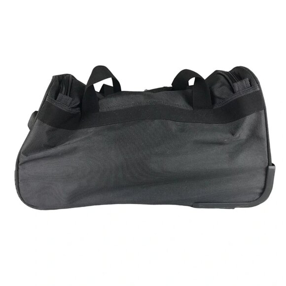 KKDK Unisex Adult Black Gray Double Handles Pockets Trolley Duffle‎ Luggage Bag - Picture 4 of 11